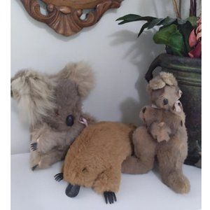 COPY - Vintage Platypus, Koala Bear, Kangaroo Real Fur